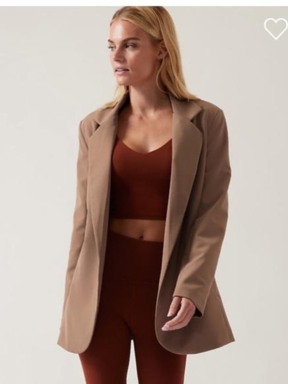 Athleta Endless PrimaTwill Blazer Rustic Beige Size 4